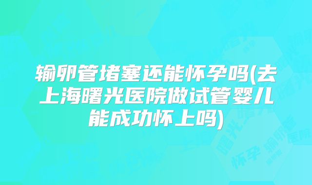 输卵管堵塞还能怀孕吗(去上海曙光医院做试管婴儿能成功怀上吗)