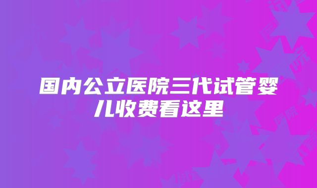 国内公立医院三代试管婴儿收费看这里