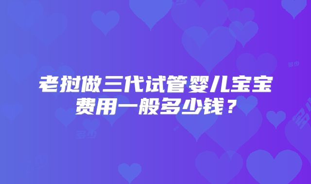 老挝做三代试管婴儿宝宝费用一般多少钱？