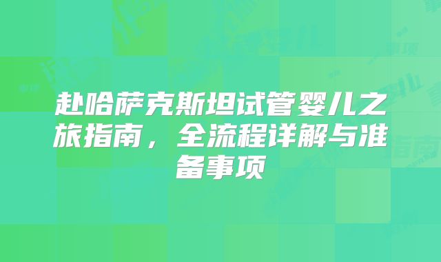 赴哈萨克斯坦试管婴儿之旅指南,全流程详解与准备事项