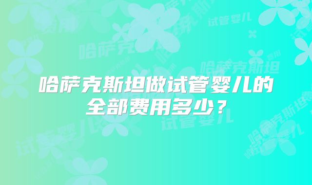 哈萨克斯坦做试管婴儿的全部费用多少？