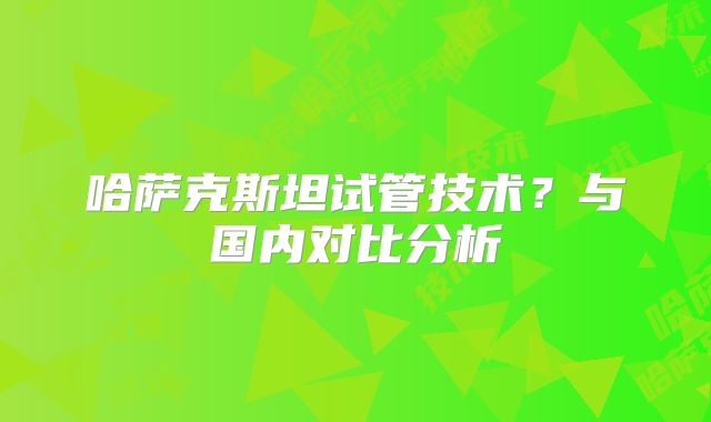 哈萨克斯坦试管技术？与国内对比分析