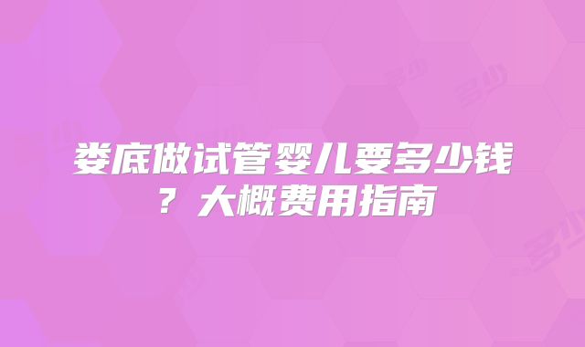 娄底做试管婴儿要多少钱？大概费用指南