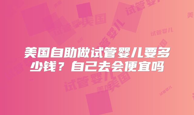 美国自助做试管婴儿要多少钱？自己去会便宜吗
