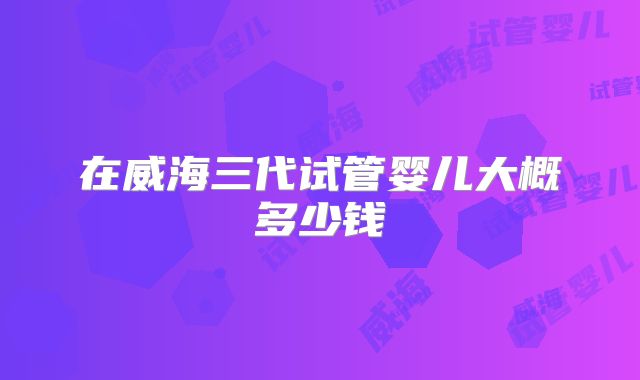 在威海三代试管婴儿大概多少钱