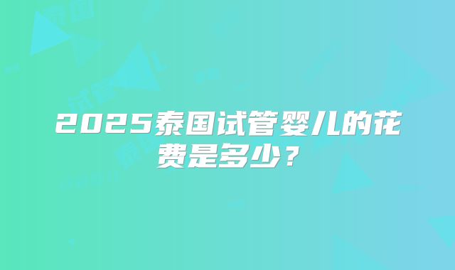2025泰国试管婴儿的花费是多少?