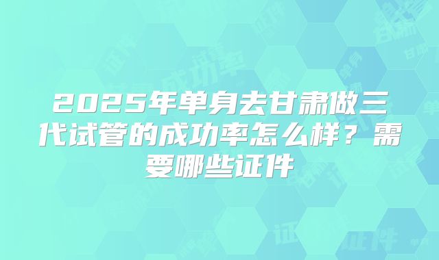 2025年单身去甘肃做三代试管的成功率怎么样？需要哪些证件
