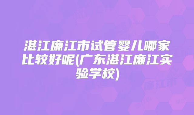 湛江廉江市试管婴儿哪家比较好呢(广东湛江廉江实验学校)