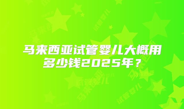 马来西亚试管婴儿大概用多少钱2025年？
