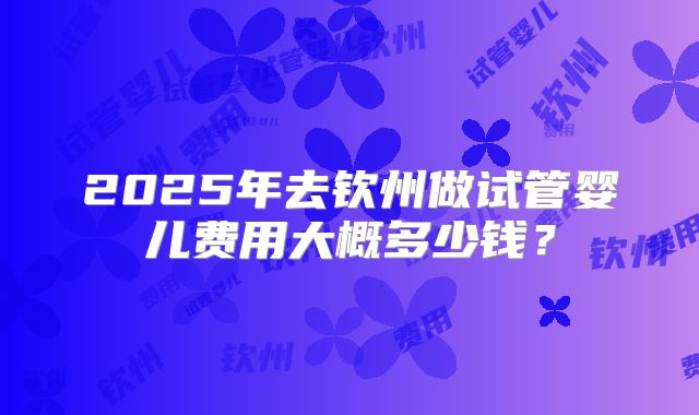 2025年去钦州做试管婴儿费用大概多少钱？