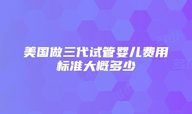 美国做三代试管婴儿费用标准大概多少