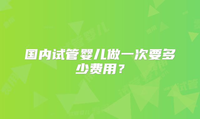 国内试管婴儿做一次要多少费用？
