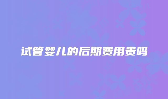 试管婴儿的后期费用贵吗
