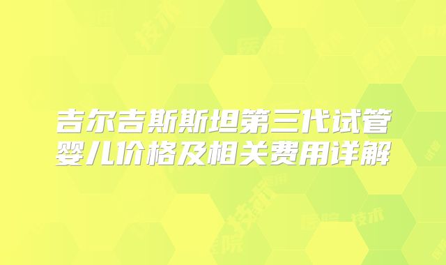 吉尔吉斯斯坦第三代试管婴儿价格及相关费用详解