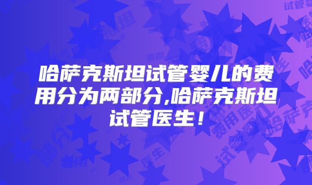 哈萨克斯坦试管婴儿的费用分为两部分,哈萨克斯坦试管医生！