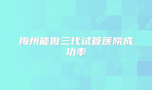 梅州能做三代试管医院成功率