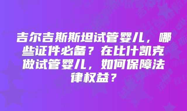 吉尔吉斯斯坦试管婴儿，哪些证件必备？在比什凯克做试管婴儿，如何保障法律权益？