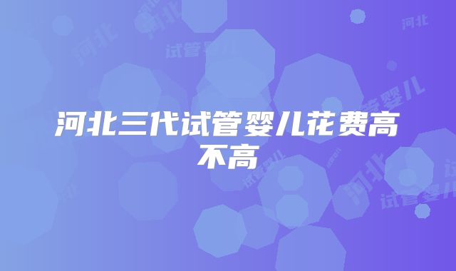 河北三代试管婴儿花费高不高