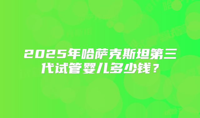 2025年哈萨克斯坦第三代试管婴儿多少钱？