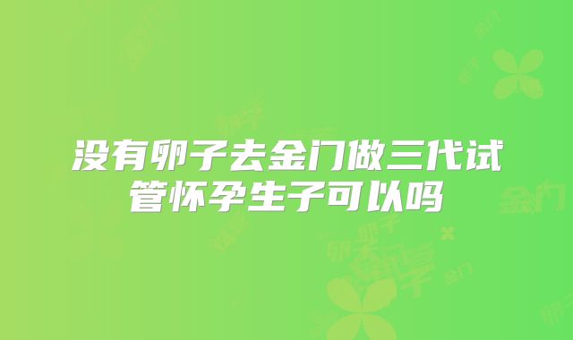 没有卵子去金门做三代试管怀孕生子可以吗