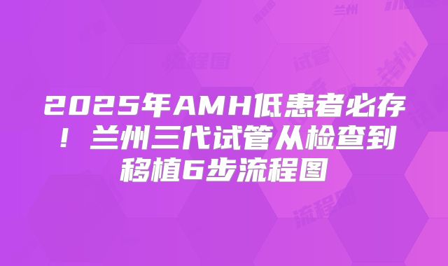 2025年AMH低患者必存！兰州三代试管从检查到移植6步流程图