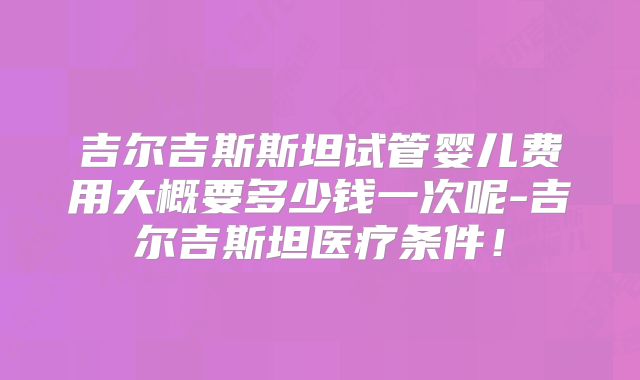 吉尔吉斯斯坦试管婴儿费用大概要多少钱一次呢-吉尔吉斯坦医疗条件！