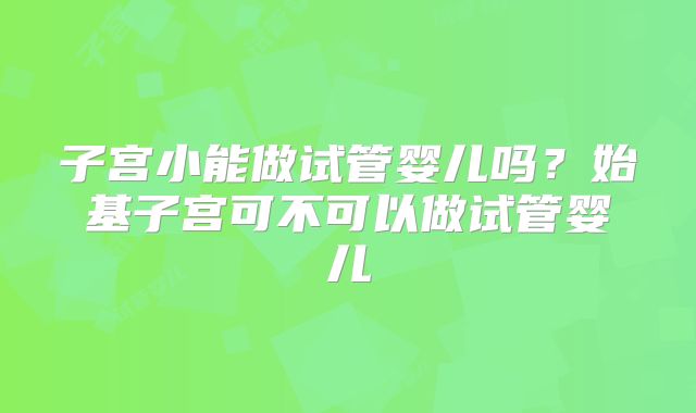 子宫小能做试管婴儿吗？始基子宫可不可以做试管婴儿