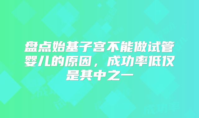 盘点始基子宫不能做试管婴儿的原因，成功率低仅是其中之一