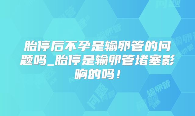 胎停后不孕是输卵管的问题吗_胎停是输卵管堵塞影响的吗！