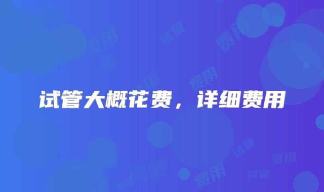 试管大概花费，详细费用
