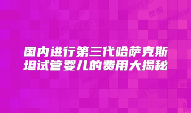 国内进行第三代哈萨克斯坦试管婴儿的费用大揭秘