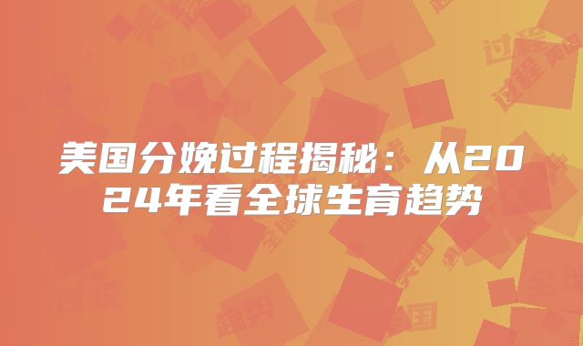 美国分娩过程揭秘:从2024年看全球生育趋势