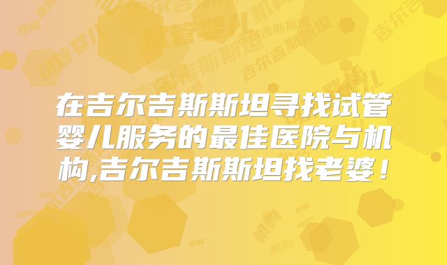在吉尔吉斯斯坦寻找试管婴儿服务的最佳医院与机构,吉尔吉斯斯坦找老婆!