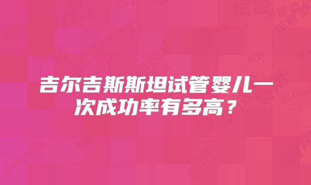 吉尔吉斯斯坦试管婴儿一次成功率有多高？