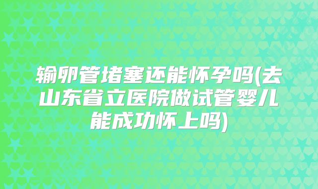 输卵管堵塞还能怀孕吗(去山东省立医院做试管婴儿能成功怀上吗)