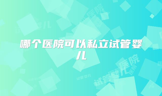 哪个医院可以私立试管婴儿