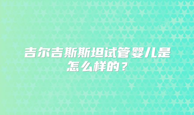吉尔吉斯斯坦试管婴儿是怎么样的？