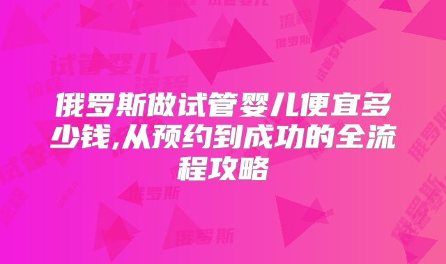 俄罗斯做试管婴儿便宜多少钱,从预约到成功的全流程攻略