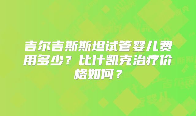 吉尔吉斯斯坦试管婴儿费用多少？比什凯克治疗价格如何？
