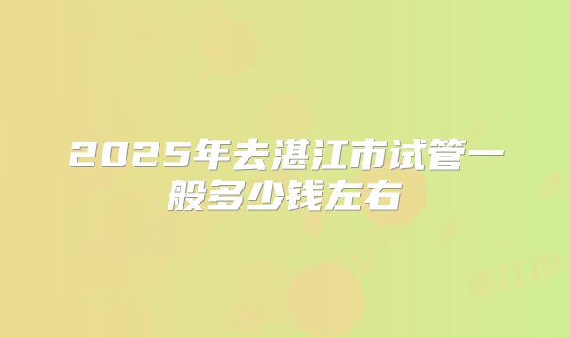 2025年去湛江市试管一般多少钱左右