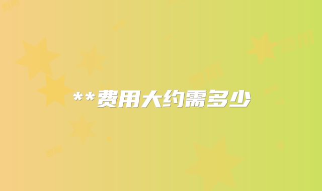 **费用大约需多少
