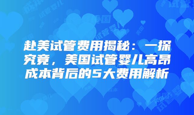 赴美试管费用揭秘：一探究竟，美国试管婴儿高昂成本背后的5大费用解析
