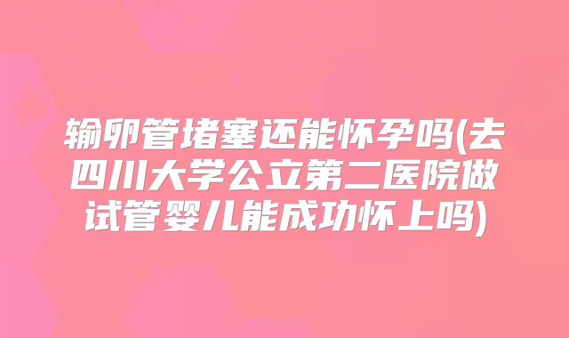 输卵管堵塞还能怀孕吗(去四川大学公立第二医院做试管婴儿能成功怀上吗)