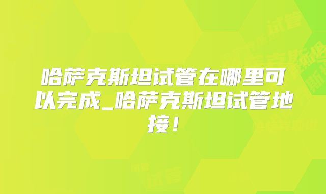 哈萨克斯坦试管在哪里可以完成_哈萨克斯坦试管地接！