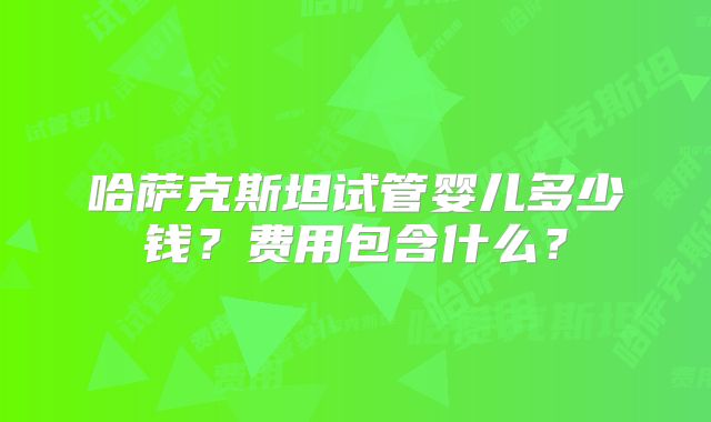 哈萨克斯坦试管婴儿多少钱?费用包含什么?