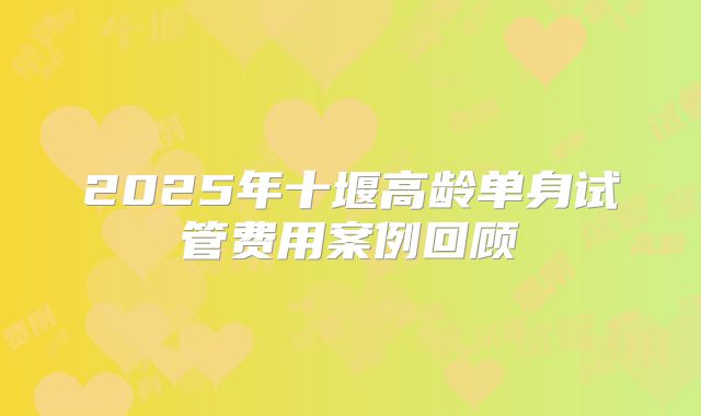 2025年十堰高龄单身试管费用案例回顾