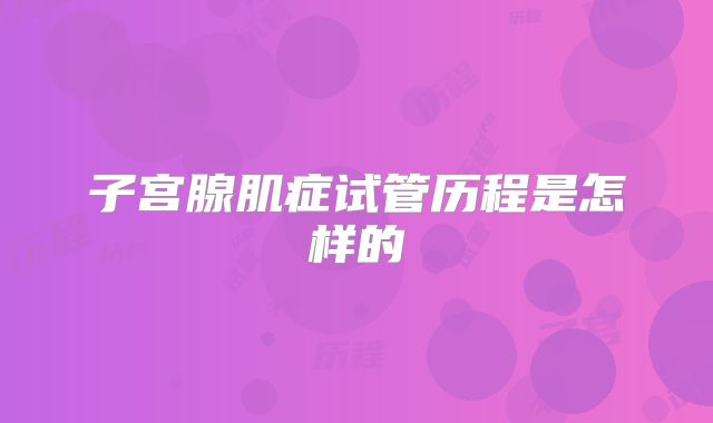 子宫腺肌症试管历程是怎样的