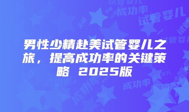 男性少精赴美试管婴儿之旅，提高成功率的关键策略 2025版