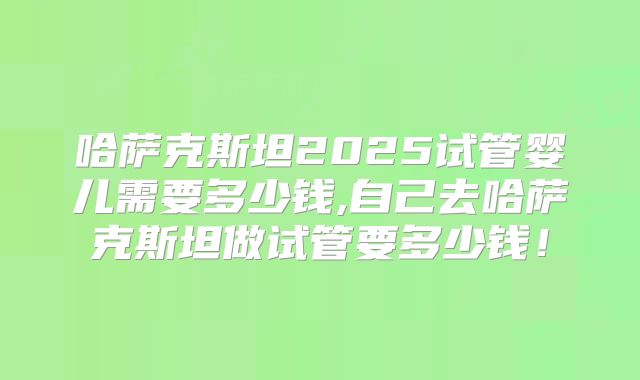 哈萨克斯坦2025试管婴儿需要多少钱,自己去哈萨克斯坦做试管要多少钱！