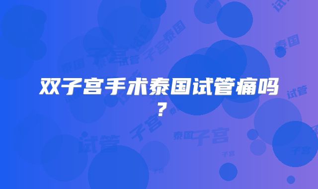 双子宫手术泰国试管痛吗？